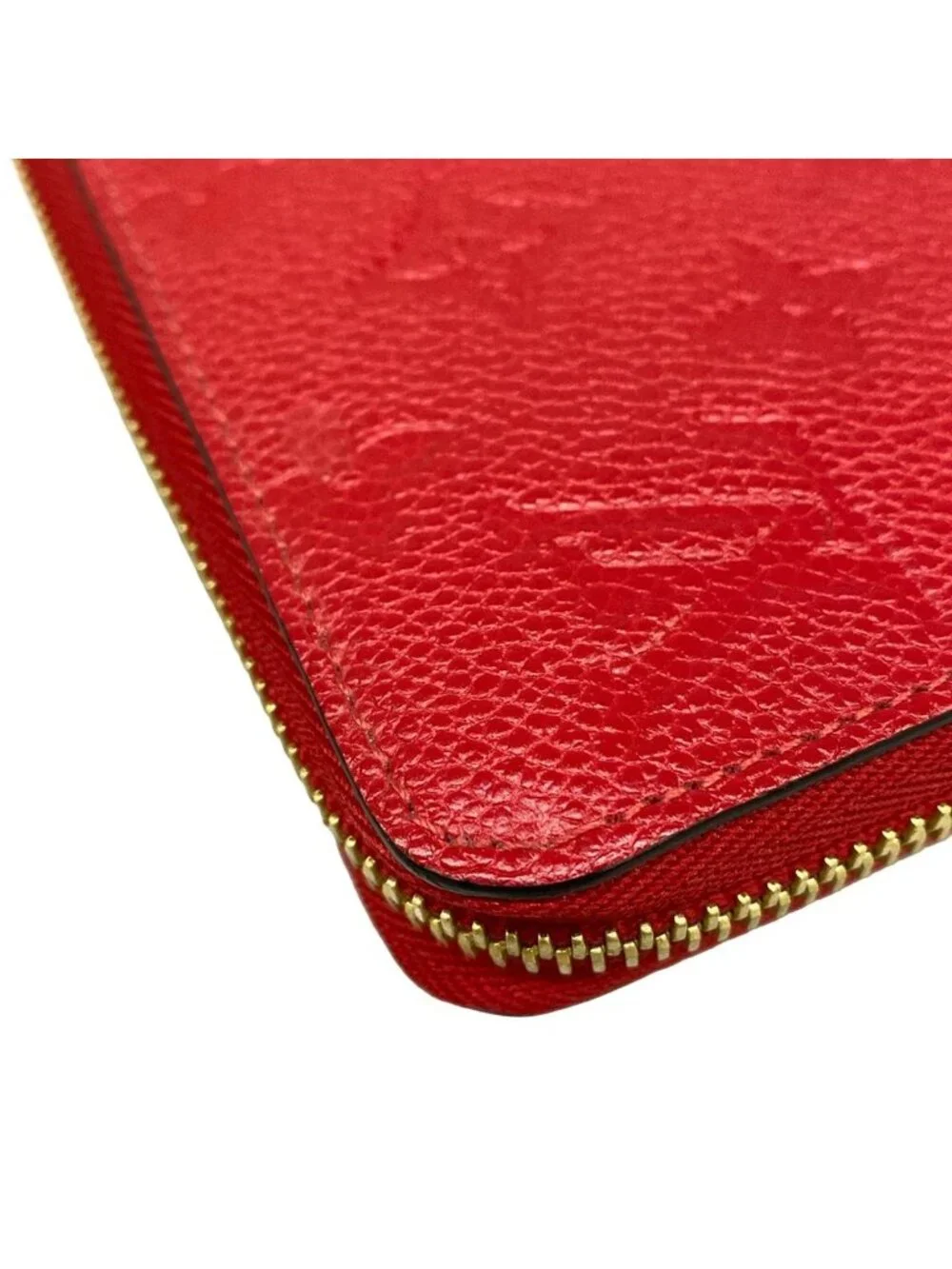 Louis Vuitton Wallet Monogram Empreinte Zippy Scarlet Leather Cowhide